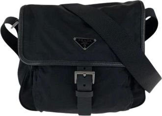 Prada Borsa a tracolla in nylon e pelle Tessuto con logo a triangolo Pre-owned - - Pre-owned - Donna - Nero - ONE SIZE