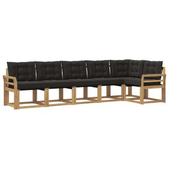 vidaXL Conjunto De Sof&aacute;s De Exterior Con Coj&iacute;n 6 Pcs Blanco Y Negro Vidaxl