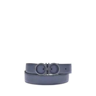 Ferragamo Blauwe Kalfsleren Bos Taurus Regelmatige Ceintuur