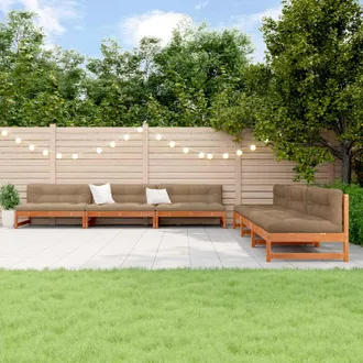 vidaXL Vidaxl Set Lounge Da Giardino 6 Pz Marrone Cera