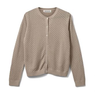 Sofie Schnoor Gebloemde Vest Beige - Dames - Vesten - Beige - XS - Katoen - Truien & Vesten