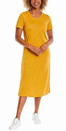 Jessica Simpson Short Sleeve Midi Dress In Goldenrod