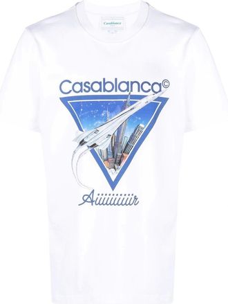 Casablanca Mens Casablanca Aiiiiir T Shirt White - Size: 42