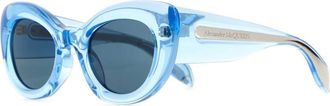 Alexander McQueen Alexander Mcqueen Light Blue Acetate The Curve Sunglasses