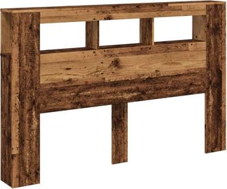 Berkfield Home LED Headboard Old Wood 160x18.5x103.5 cm Engineered Wood in Brown