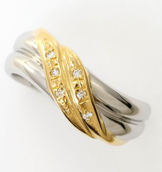 C&A Platinum Yellow Gold Yellow Gold (18K) Platinum 900 Band Ring (Pre-Owned)
