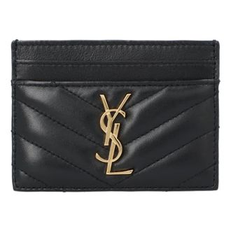 Saint Laurent Accessoires, Dames, Zwart, ONE Size, Leer, Kaarthouder