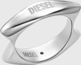 Diesel Stainless Steel Band Ring - Rings - Unisex - Silver