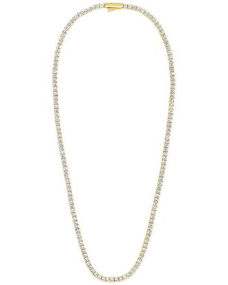 Sterling Forever 14K Plated Cz Cecil Tennis Necklace