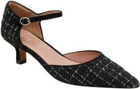 Linea Paolo Carey Ankle Strap Pointed Toe Pump in Black-White Plaid at Nordstrom Rack, Size 5