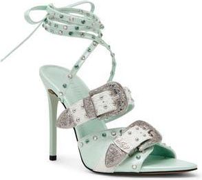 Steve Madden Saddle Embellished Ankle Strap Sandal in Aqua Multi at Nordstrom Rack, Size 5.5