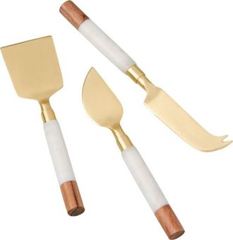 Be Home Marble & Acacia Gold Cheese Set in White at Nordstrom