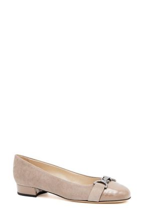 Amalfi By Rangoni Miele Cap Toe Pump in Oat Cashmere Vernice Gunmetal at Nordstrom, Size 8.5