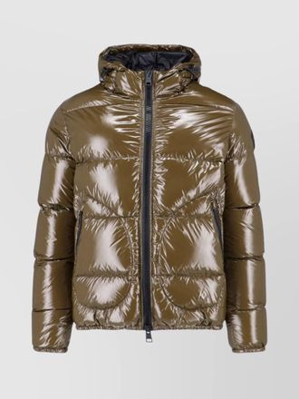 Herno quilted hooded jacket shiny finish