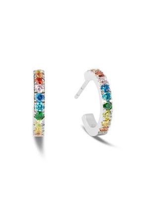 Coeur de Lion Eternal Love Mini Silver Hoop Earrings in Multicolor at Nordstrom