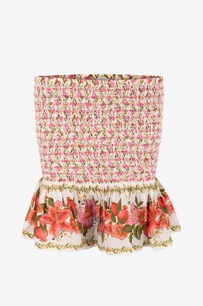 Farm Rio Gesmokter Baumwollminirock Summer Fruit