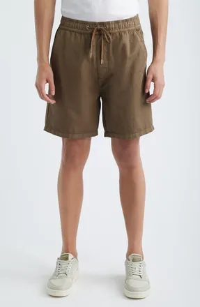 AllSaints Folgate Cotton & Linen Twill Shorts in Valley Brown at Nordstrom, Size Xx-Large