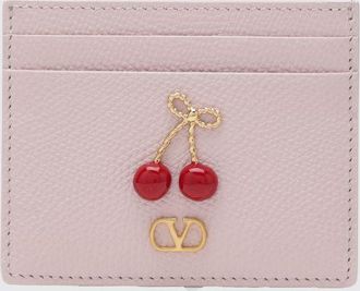Valentino Garavani Portacarte di credito Cherryfic Valentino Garavani in pelle a grana