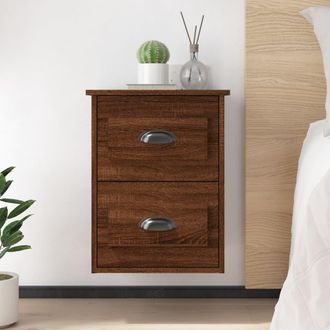 vidaXL Vidaxl - Mesita De Noche De Pared Color Roble Marr&oacute;n 41,5x36x53 Cm