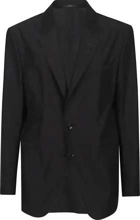 Tom Ford Black Single Breasted Polyester-Blend Blazer