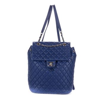 Chanel Pre-owned Womens Urban Spirit Backpack Large - Blue - One Size