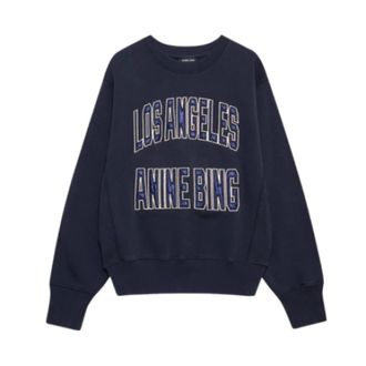 Anine Bing Sweatshirts, female, Blue, Size: XS Sweat &agrave; capuchon Harry