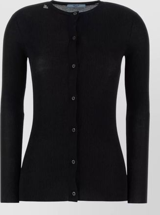 Prada wool cardigan crew neck long sleeves