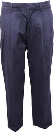Scotch & Soda Losvallende cropped broek - Heren - Vrijetijds broeken - Blauw - W36 - Katoen - Broeken