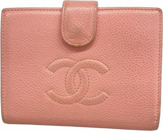 Chanel Pink Grained Calfskin Wallet (Bi-Fold) (Pre-Owned)