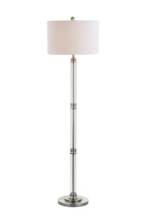 Jonathan Y Designs Ralph 60 Metal/Glass Floor Lamp, Polished Nickel/Clear in Polished Nickel/Clear at Nordstrom