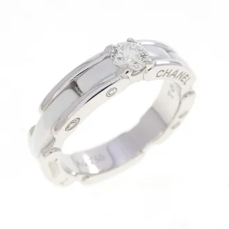Chanel White Gold (18K) Ceramic Band Ring (Pre-Owned)