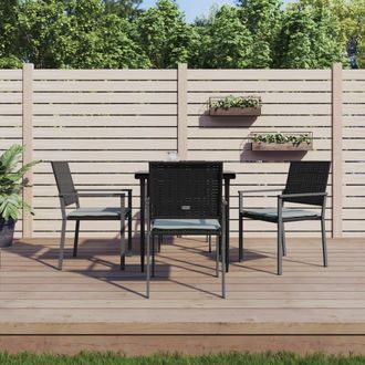 vidaXL Juego Comedor Jard&iacute;n 5 Piezas Y Cojines Rat&aacute;n Sint&eacute;tico Y Acero Vidaxl