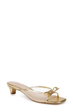 Badgley Mischka Felisha Kitten Heel Slide Sandal in Gold Leather at Nordstrom Rack, Size 6.5