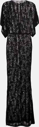 Norma Kamali Abito lungo Obie in pizzo floreale