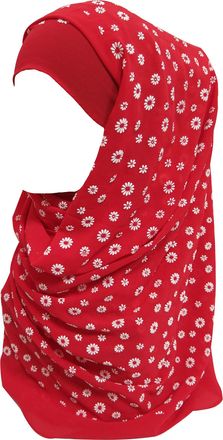 Lina & Lily Floral Thick Chiffon Muslim Hijab Scarf (Red)
