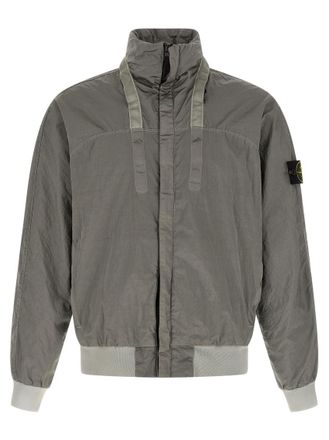 Stone Island Grey Solid Logo Jacket