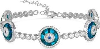 Sphera Milano Evil Eye Station Tennis Bracelet in Silver at Nordstrom Rack