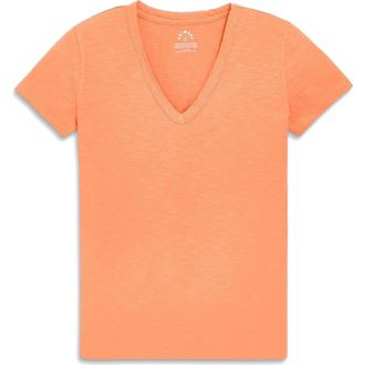 primary Adult Classic Slub V-Neck Tee in Goldfish at Nordstrom, Size Xx-Large