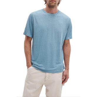 Rag & Bone Classic Linen T-Shirt in Fog Blue at Nordstrom, Size Xx-Large