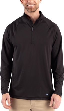 Cutter & Buck Prospect Epic Confidence Featherlight Performance Quarter Zip Pullover in Black at Nordstrom, Size 2Xlt