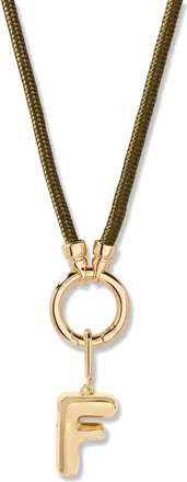 Brook & York Kai Initial Charm Necklace in Gold/Olive F at Nordstrom