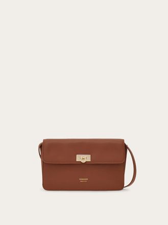 Ferragamo Women Flat Gancini minibag Brown