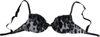 Roberto Cavalli Womens White Leopard Push Up Reggiseno Bra Underwear Nylon Elastane Clothing