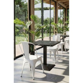 Regalos Miguel Mesas Auxiliares - Mesa Kuat Black 70 Cm - M&aacute;rmol Negro