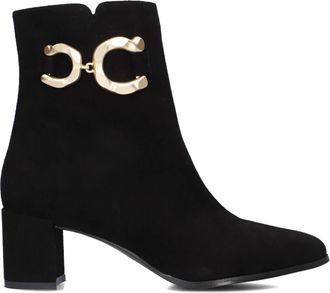 Notre-V Elegante Zwarte Su&egrave;de Enkellaarsjes - Dames - Laarzen met Hak - Zwart - 42 EU - Su&egrave;de - Schoenen