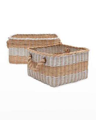 Pigeon and Poodle Nantucket Nested Storage Baskets, Set of Two