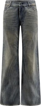 Balenciaga Wide Jeans, female, Blue, Size: W27 Curved Waist Pants