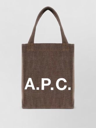 A.P.C. shoulder tote bag contrast stitching handles