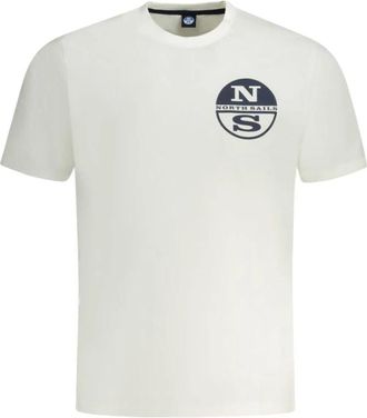 North Sails T-shirt met ronde hals - Heren - T-shirts - Wit - L - Katoen - Tops
