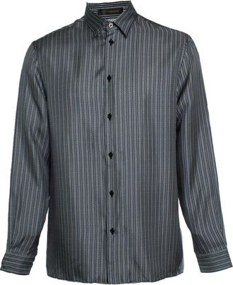 Versace Black and white greca print shirt